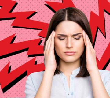 گرفتن سر دختر با جرقه های قرمز