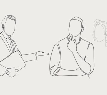 صحبت آدمک های خط خطی با هم و زن محو